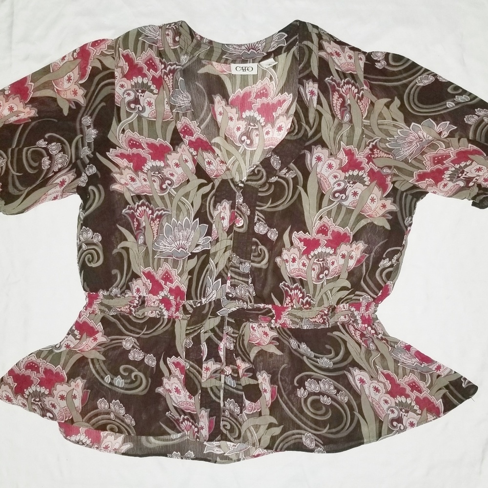EUC Cato button front blouse